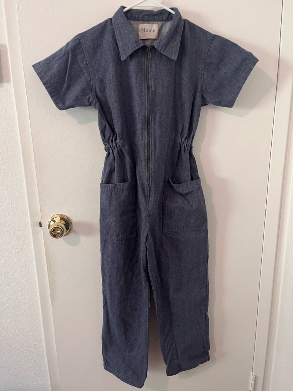 Noble Blue Denim Utility Jumpsuit Boiler Suit Zip Up Small